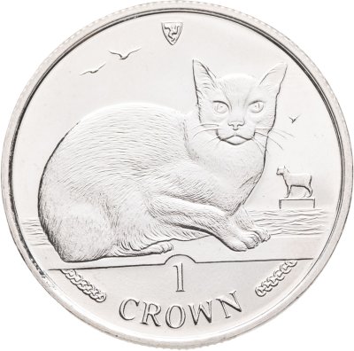 купить Остров Мэн 1 крона (crown) 1996 "Кошки - Бурманская кошка"