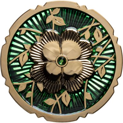 купить Острова Кука 5 долларов 2025 "Зеленый Клевер на удачу", в футляре с сертификатом