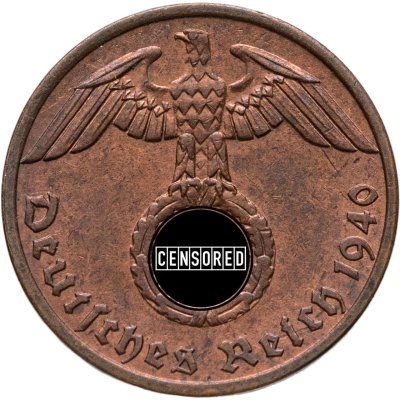 купить Германия, Третий рейх 1 рейхспфенниг (reichspfennig) 1940, знак монетного двора: "A" - Берлин