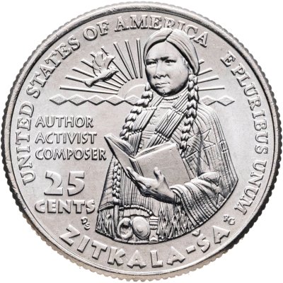 купить США 1/4 доллара (25 центов, квотер) 2024 P "Американские женщины - Писательница Зиткала-Ша (15-я)