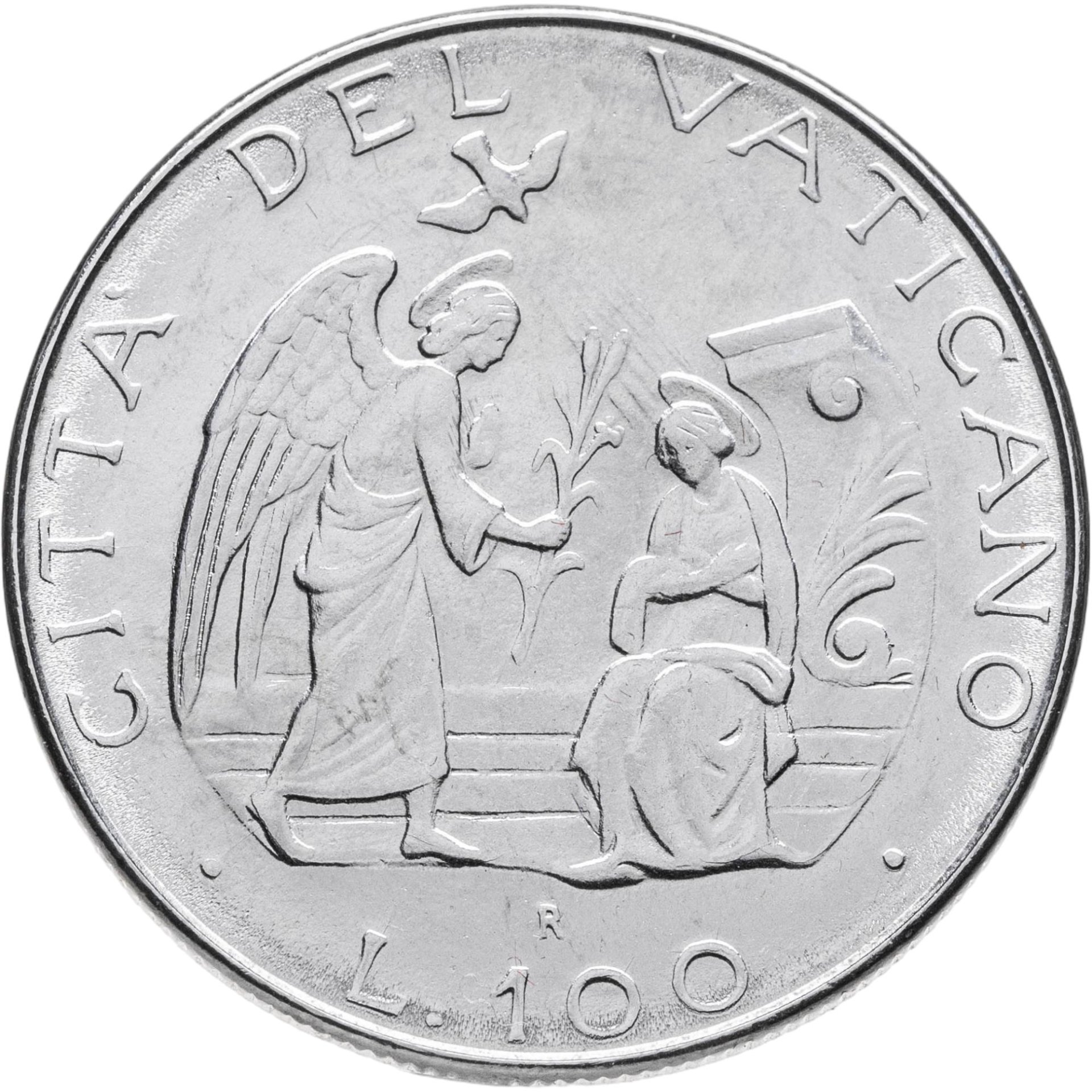 Монета Ватикан 100 лир (lire) 1987 стоимостью 529 руб.