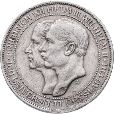 купить Германия (Империя) 3 марки (mark) 1911 A Бреславский университет