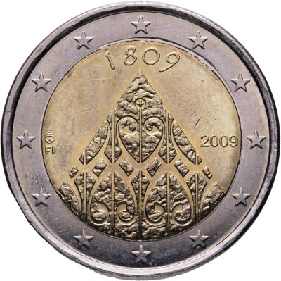 купить Финляндия 2 евро 2009 "200 лет автономии Финляндии и учреждения центральных правительственных учреждений"