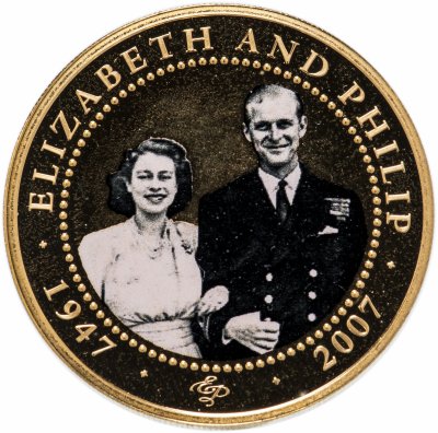 купить Острова Кука 1 доллар 2007 Юбилей свадьбы Елизаветы II