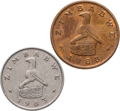 купить Зимбабве набор из 2 монет 1 и 5 центов (cents) 1983-1988