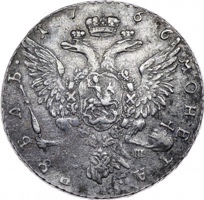Купить 1 рубль 1766 года СПБ-TI-АШ грубый чекан
