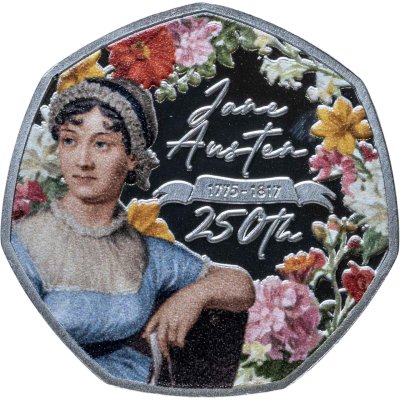купить Соломоновы острова цветные 50 центов 2026 "250 лет со дня рождения Джейн Остин. Джейн Остин /посеребренный/" в коинкарте