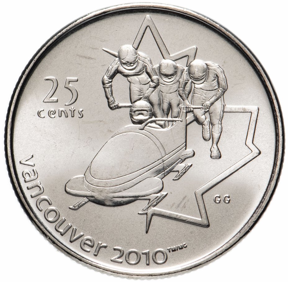 купить Канада 25 центов (cents) 2008 "XXI зимние Олимпийские Игры, Ванкувер 2010 - Бобслей"
