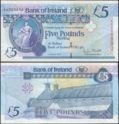 купить Ирландия [Северная] 5 фунтов 01.01.2013 [Бумага Pick 86a]