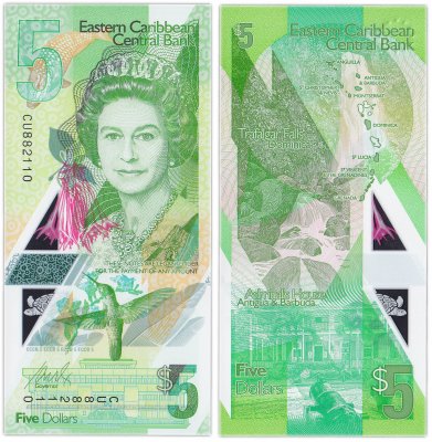 купить Восточные Карибы 5 долларов 2020 (2021) (Pick new) пластик