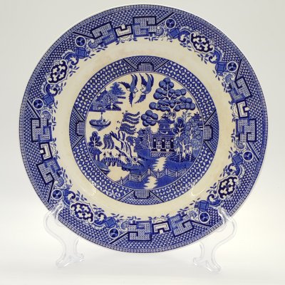 купить Тарелка обеденная "Old willow", Swinnertons Staffordshire England, фаянс, деколь, Великобритания, 1940-1960 гг.