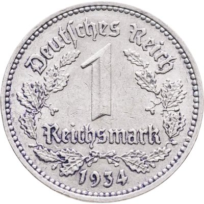 купить Германия, Третий рейх 1 рейхсмарка 1934 А