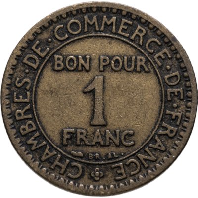 купить Франция 1 франк (franc) 1921