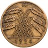 Купить Германия  10 пфеннигов (рентенпфеннигов, rentenpfennig) 1924 знак монетного двора "A" — Берлин