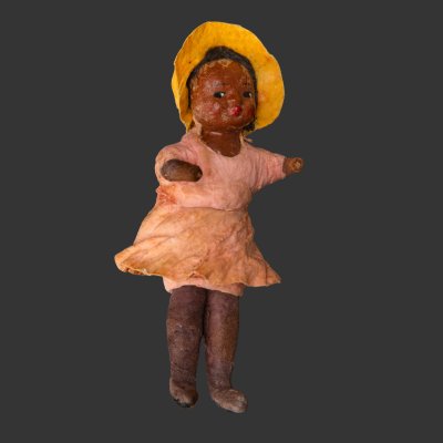 купить Елочная игрушка "Девочка-негритянка", вата, мастика, роспись, бумага, СССР, 1937-1960 гг.