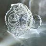 Купить Вазочка на ножке для сервировки стола, декорированная резным изображением цветов фуксии, худ. П. А. Ледяев, хрусталь, пресс, матирование, Завод «Красный Гигант», СССР, 1980-1990 гг.