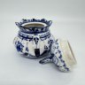 Купить Сахарница с цветочным декором, гжель, фарфор, роспись, Российская Федерация, 1990-2010 гг.