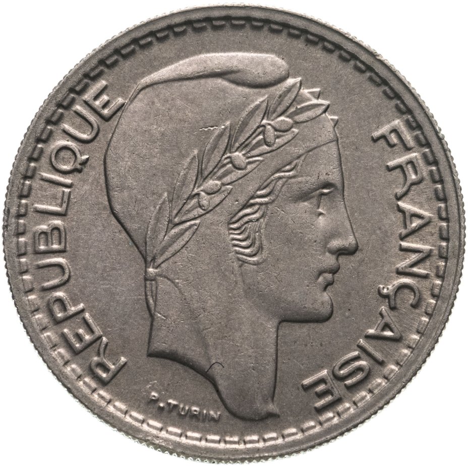 Монета Франция 10 франков 1948 стоимостью 830 руб.