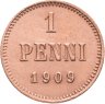 Купить 1 пенни (penni) 1909 Российская Финляндия