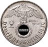 Купить Германия, Третий рейх 2 рейхсмарки (reichsmark) 1939, знак монетного двора "J" - Гамбург