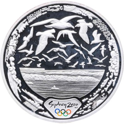купить Австралия 5 долларов (dollars) 2000 "Олимпийские игры в Сиднее - Птицы летают над Сиднейской гаванью"