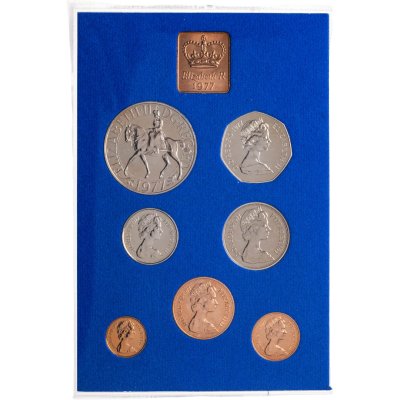 купить Великобритания, годовой набор из 7 монет 1977 года (с юбилейными 25 пенсов 1977 "25-я годовщина вступления на престол королевы Елизаветы II")