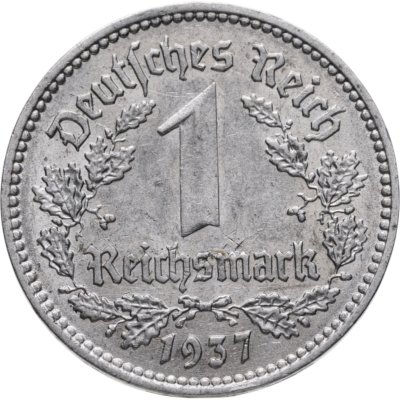купить Германия, Третий Рейх 1 рейхсмарка 1937, знак монетного двора: "A" - Берлин