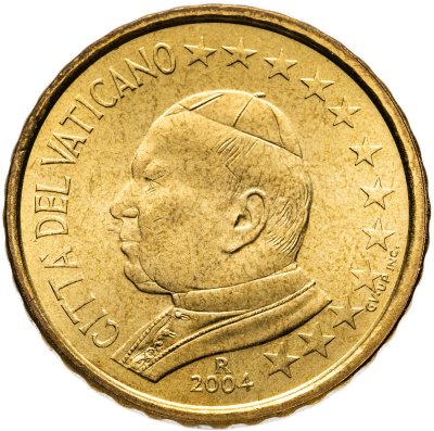 купить Ватикан 10 центов (cents) 2004 "Портрет Папы Иоана Павла II"