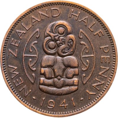 купить Новая Зеландия 1/2 пенни (penny) 1941