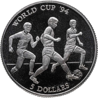 купить Острова Кука 5 долларов (dollars) 1991 "Чемпионат мира по футболу 1994"