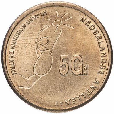 купить Нидерланды 5 гульденов 2005 Серебряный юбилей — 25 лет правления Королевы Беатрикс