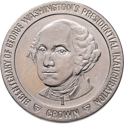купить Остров Мэн 1 крона (crown) 1989 "200 лет со дня вступления в должность президента Джорджа Вашингтона"