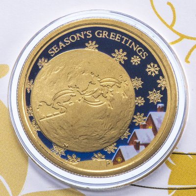купить Австралия 1 доллар (dollar) 2014 "Рождество" (в конверте с маркой)