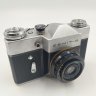 Купить Фотоаппарат "Зенит-В" с объективом "Индустар-50" в оригинальном кофре, металл, пластик, кожа, стекло, Красногорский механический завод (КМЗ), СССР, 1968-1978 гг.