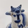 Купить Масленка (шкатулка) "Корова", фарфор, роспись, Объединение «Гжель», СССР, 1986-1991 гг.