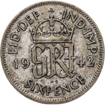 купить Великобритания 6 пенсов (pence) 1942