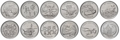 купить Канада набор монет 25 центов 1999 серия "12 месяцев" (12 монет)