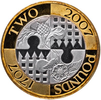 купить Великобритания 2 фунта (pounds) 2007 "Трехсотлетие "Акта Объединения" Англии и Шотландии"