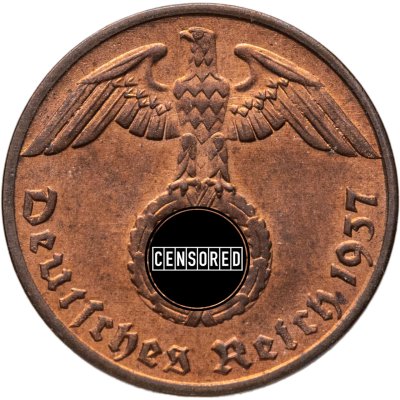 купить Германия, Третий рейх 1 рейхспфенниг (reichspfennig) 1937, знак монетного двора: "A" - Берлин