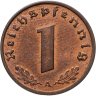 Купить Германия, Третий рейх 1 рейхспфенниг (reichspfennig) 1937, знак  монетного двора: "A" - Берлин