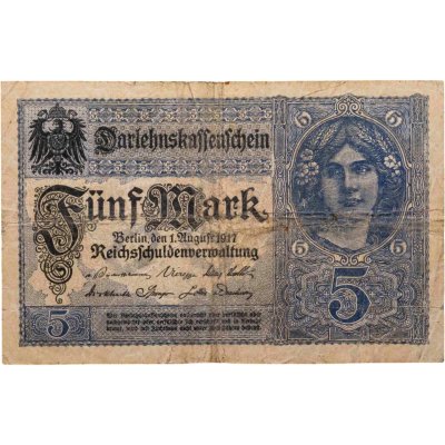 купить Германия 5 марок 1917