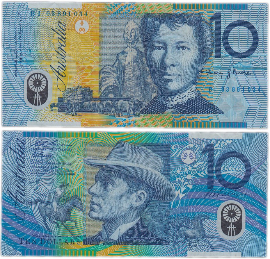 купить Австралия 10 долларов 1993-1994 (Pick 52a) пластик