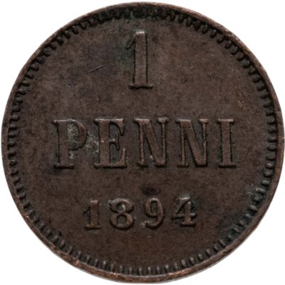 купить 1 пенни 1894, монета для Финляндии