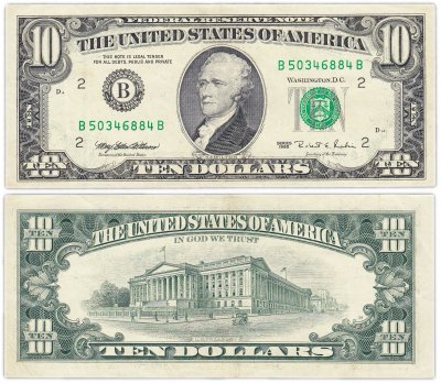Купить США 10 долларов 1995 series 1995 (Pick 499) B-Нью Йорк