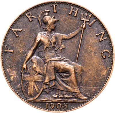 купить Великобритания 1 фартинг (farthing) 1908