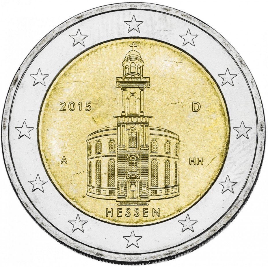 купить Германия 2 евро 2015 A "Федеральные земли Германии - Церковь Св. Павла во Франкфурт-на-Майне, Гессен"