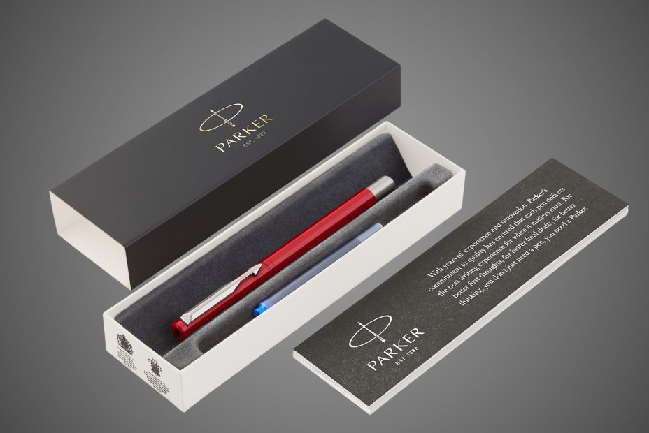 купить Перьевая ручка Parker Vector Standard F01, цвет: Red, Металлы: латунь, пластик, хром, 2026 г.