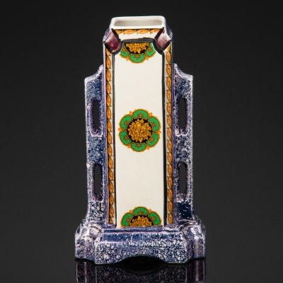 купить Ваза с цветочным декором в стиле Art Deco, M.W, фаянс, люстр, деколь, Западная Европа, 1920-1940 гг.