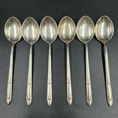 купить Набор чайных ложек "Ёлочка" на 6 персон, мельхиор (медь-никель), Красносельская ювелирная фабрика, СССР, 1960-1980 гг.