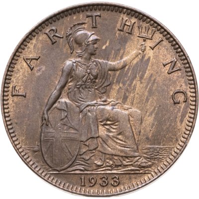 купить Великобритания 1 фартинг (farthing) 1933